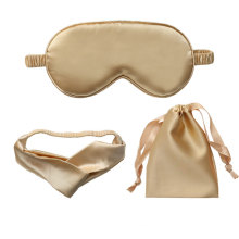 RTS 3 Sets Satin Silk Sleep Eye Mask with Hairband Drawstring Pouch